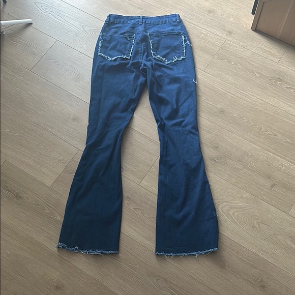 Patchwork Flare Jeans - Blue - Picture 2 of 2